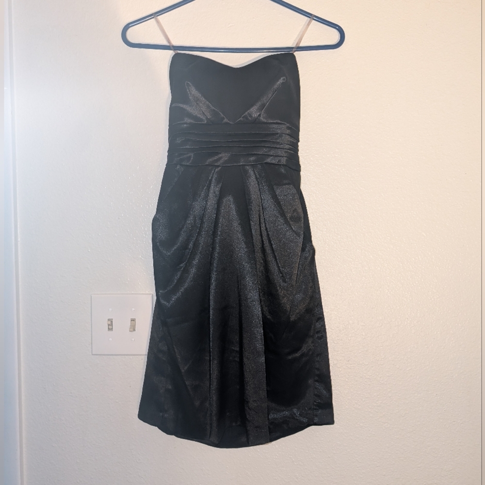 Speechless Black Pleated Dress Sweetheart Neckline